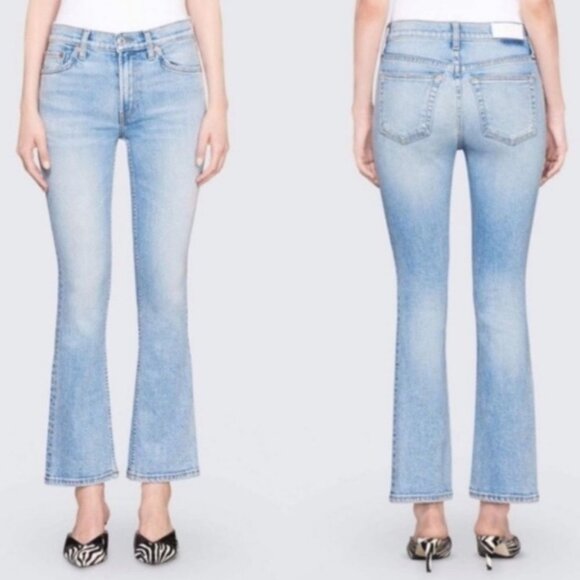 RE/DONE Levis Kick Flare Jeans MID90s High Rise Size 25 Blue Denim 90s High Rise - Picture 1 of 14
